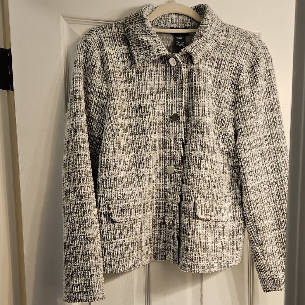 Women's Black and White Tweed Jacket